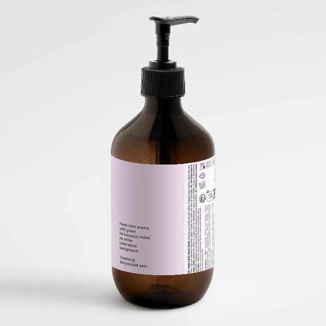 Hand & Body Wash, Peppermint & Dark Cedar (Amber Bottle)