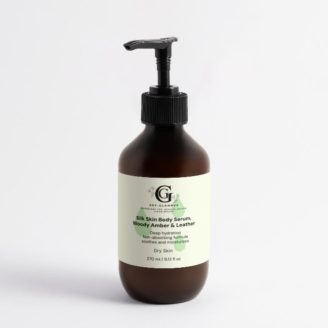 Silk Skin Body Serum - Woody Amber & Leather Scent